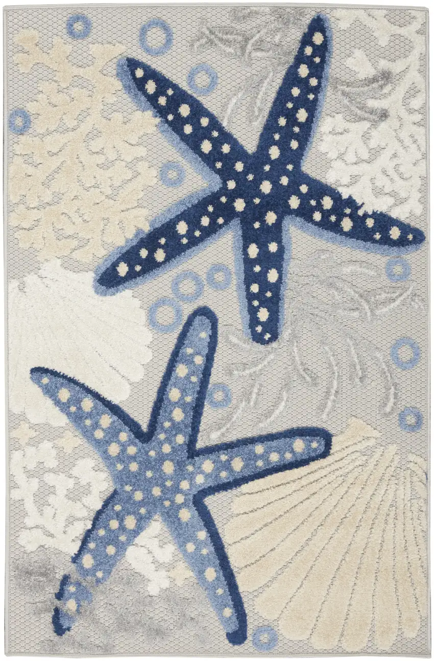 Blue And Gray Indoor Outdoor Area Rug Photo 1