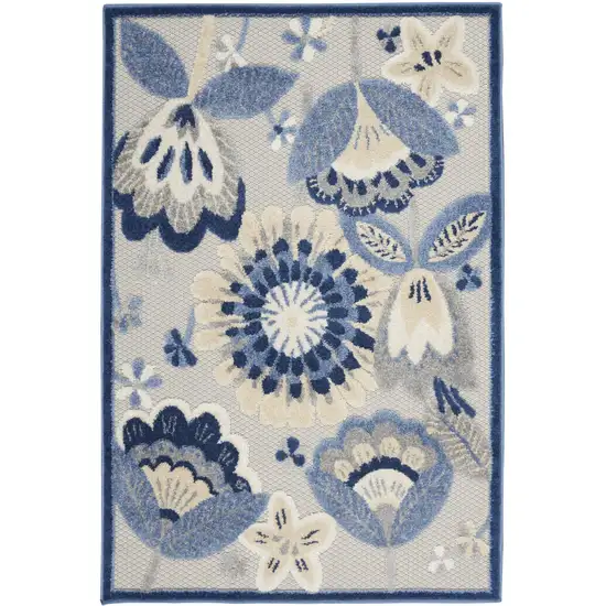 Blue And Gray Indoor Outdoor Area Rug Photo 1