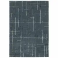 Photo of Blue And Grey Geometric Power Loom Stain Resistant Area Rug
