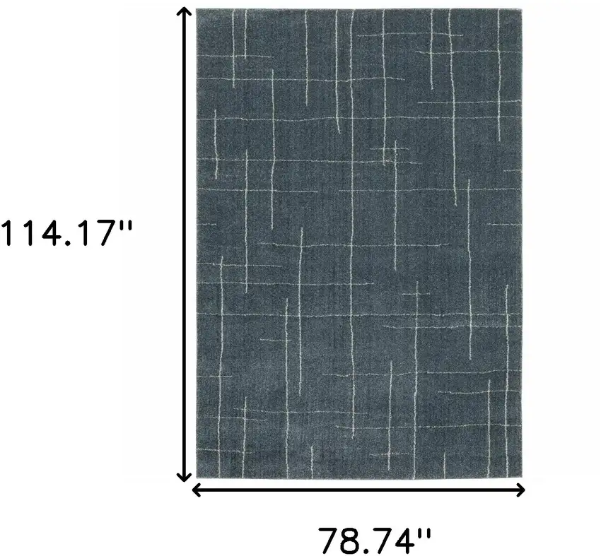 Blue and Gray Geometric Power Loom Area Rug Photo 3