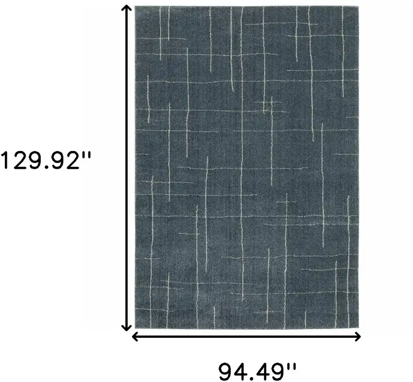 Blue and Gray Geometric Power Loom Area Rug Photo 3