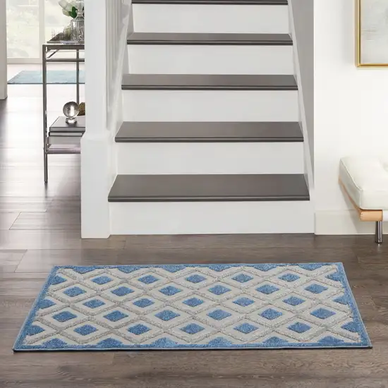 Blue And Gray Indoor Outdoor Area Rug Photo 8