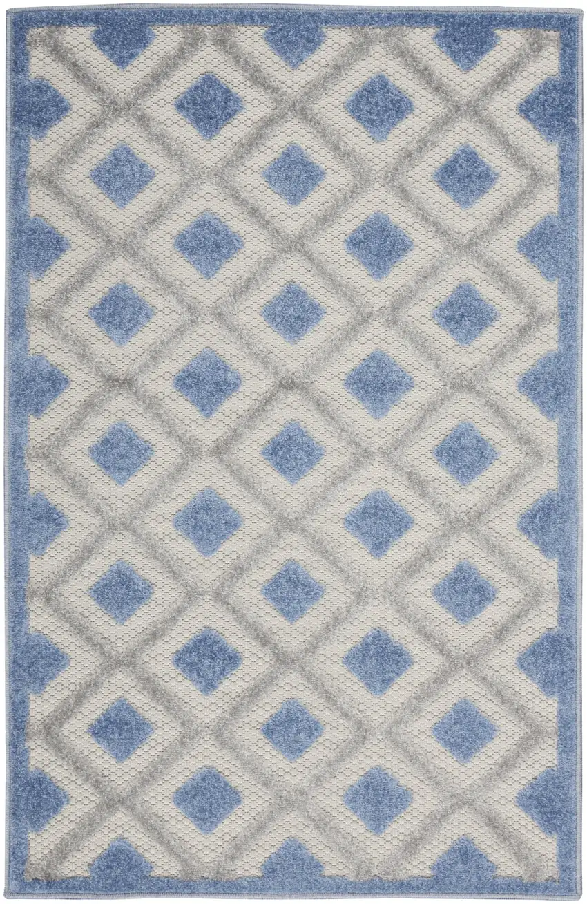 Blue And Gray Indoor Outdoor Area Rug Photo 1