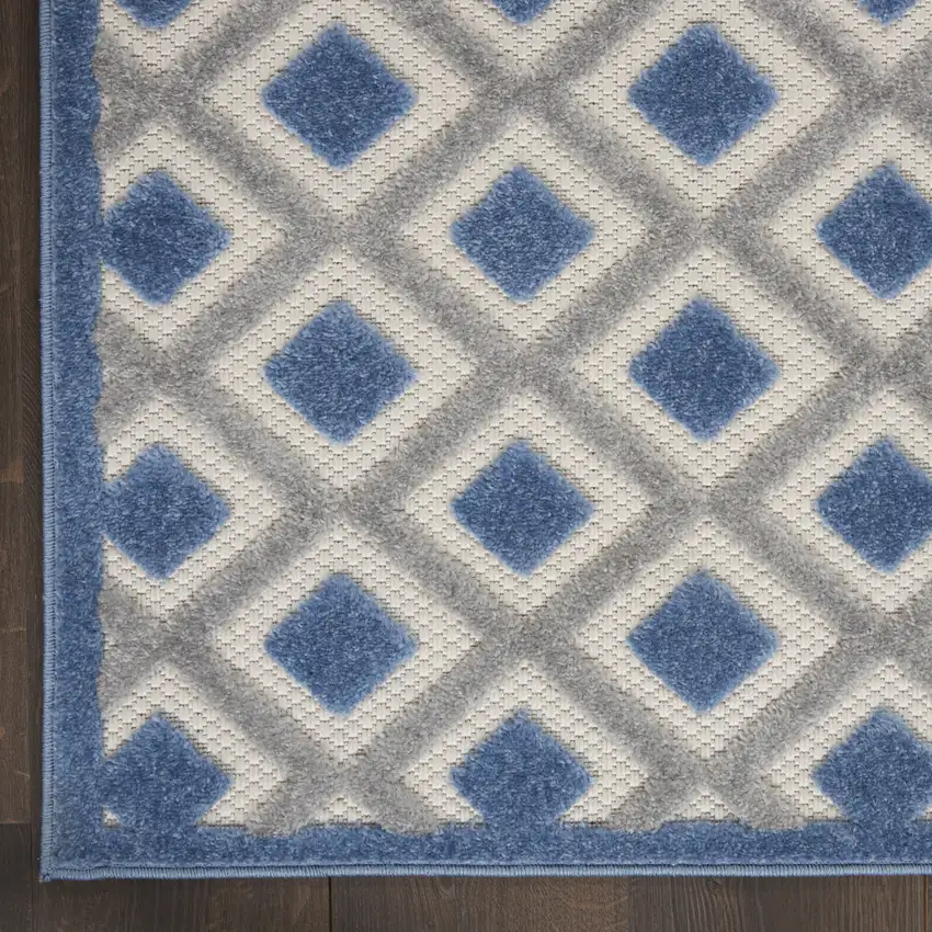 Blue And Gray Indoor Outdoor Area Rug Photo 6
