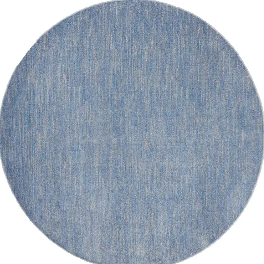 Blue And Grey Round Striped Non Skid Indoor Outdoor Area Rug Photo 4