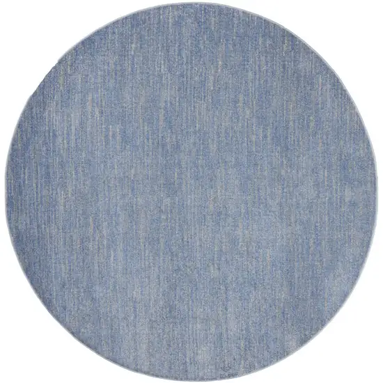 Blue And Gray Round Indoor Outdoor Area Rug Photo 4