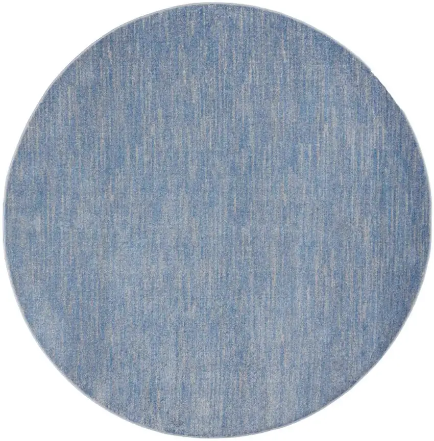 Blue And Grey Round Striped Non Skid Indoor Outdoor Area Rug Photo 3