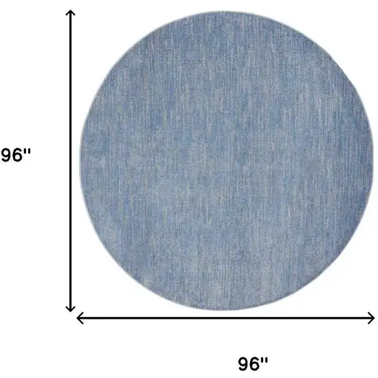 Blue And Gray Round Indoor Outdoor Area Rug Photo 9