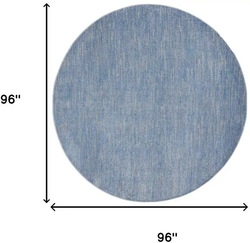 Blue And Gray Round Indoor Outdoor Area Rug Photo 9
