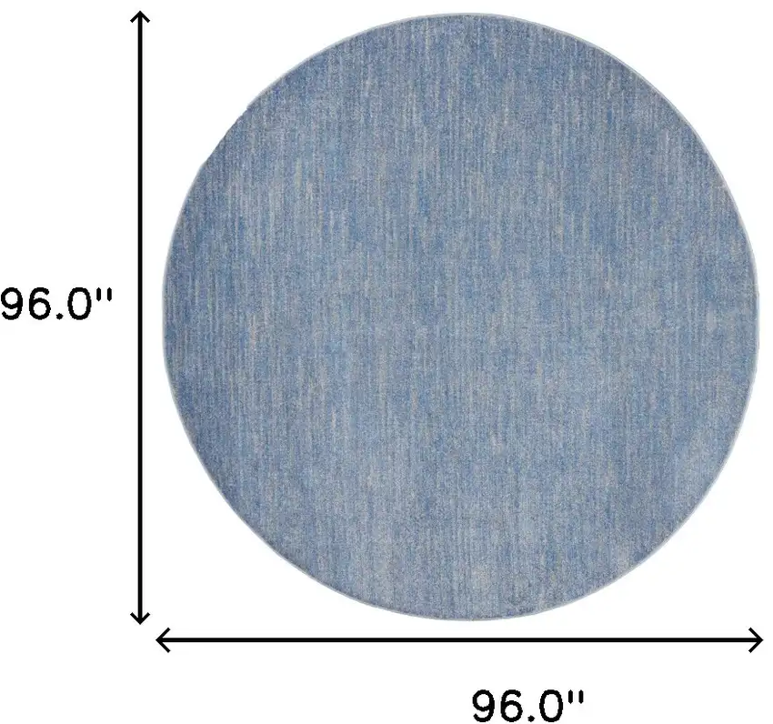 Blue And Grey Round Striped Non Skid Indoor Outdoor Area Rug Photo 6
