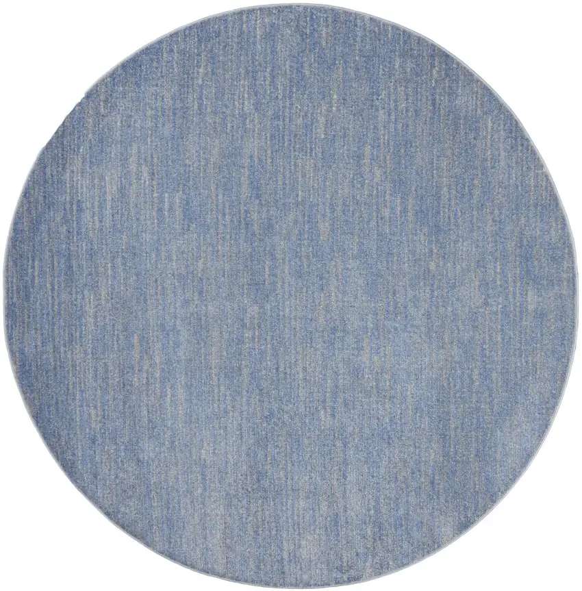 Blue And Grey Round Striped Non Skid Indoor Outdoor Area Rug Photo 4