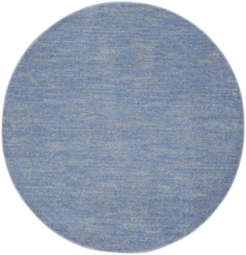 Blue And Grey Round Striped Non Skid Indoor Outdoor Area Rug Photo 3