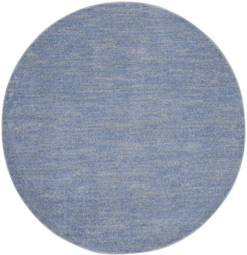 Blue And Grey Round Striped Non Skid Indoor Outdoor Area Rug Photo 4