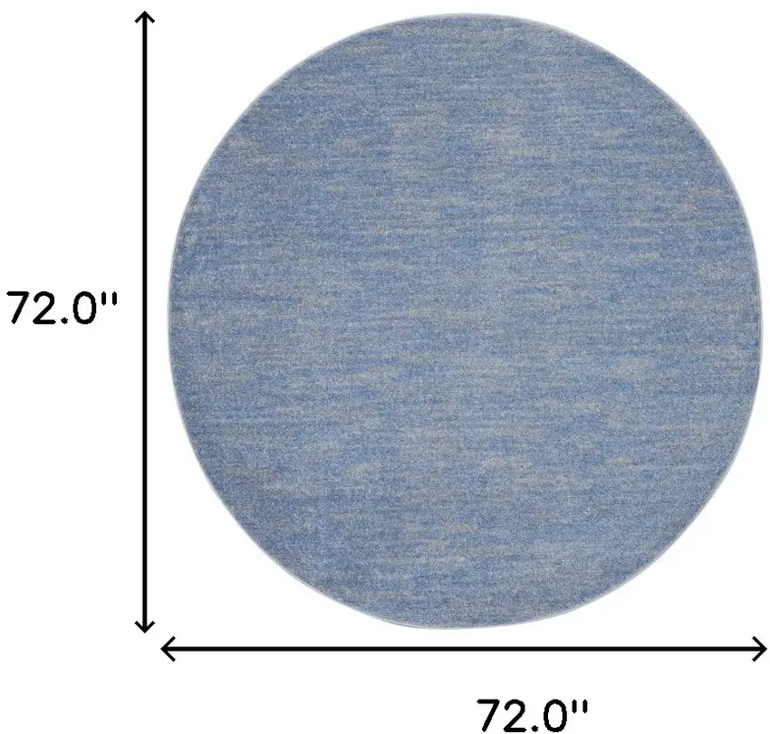 Blue And Grey Round Striped Non Skid Indoor Outdoor Area Rug Photo 6