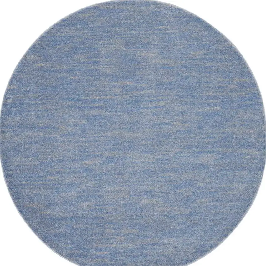 Blue And Grey Round Striped Non Skid Indoor Outdoor Area Rug Photo 4