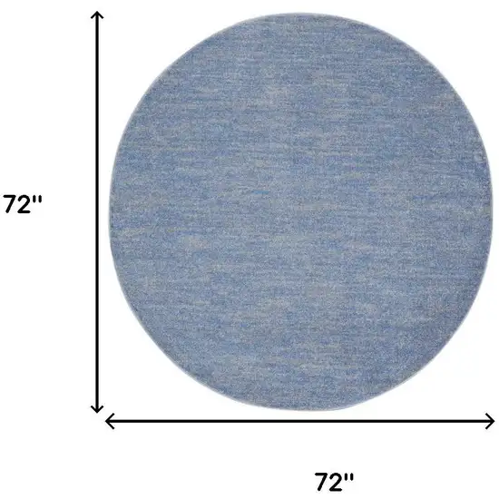Blue And Gray Round Indoor Outdoor Area Rug Photo 8