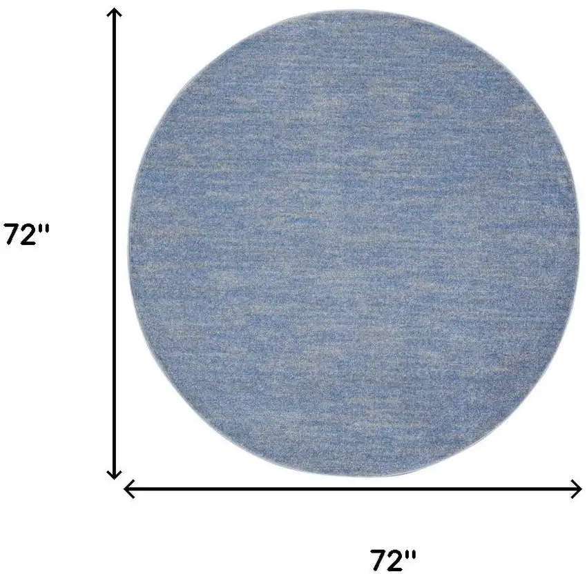 Blue And Gray Round Indoor Outdoor Area Rug Photo 8