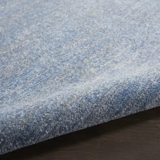 Blue And Gray Round Indoor Outdoor Area Rug Photo 9