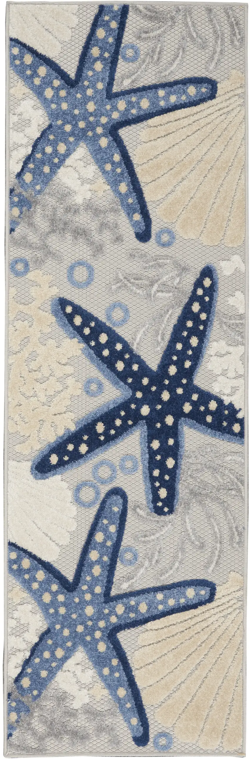 Blue And Grey Runner Animal Print Non Skid Area Rug Photo 1