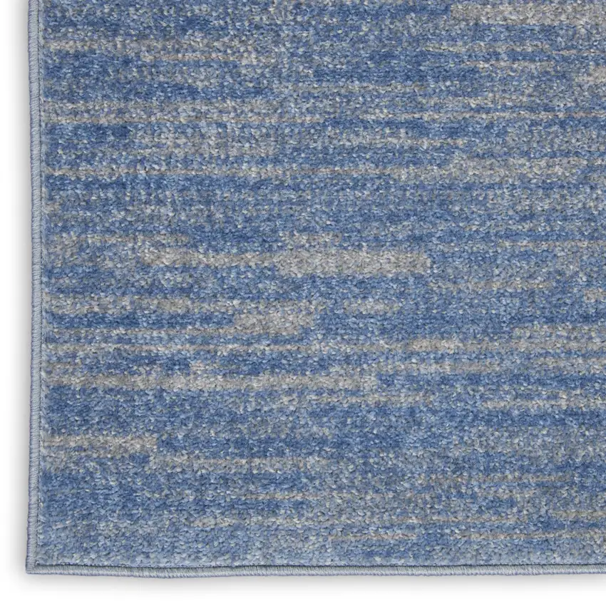 Blue And Gray Square Indoor Outdoor Area Rug Photo 9