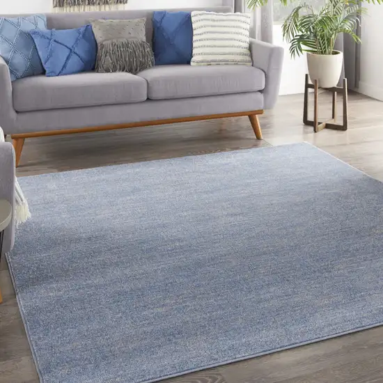 Blue And Gray Square Indoor Outdoor Area Rug Photo 6