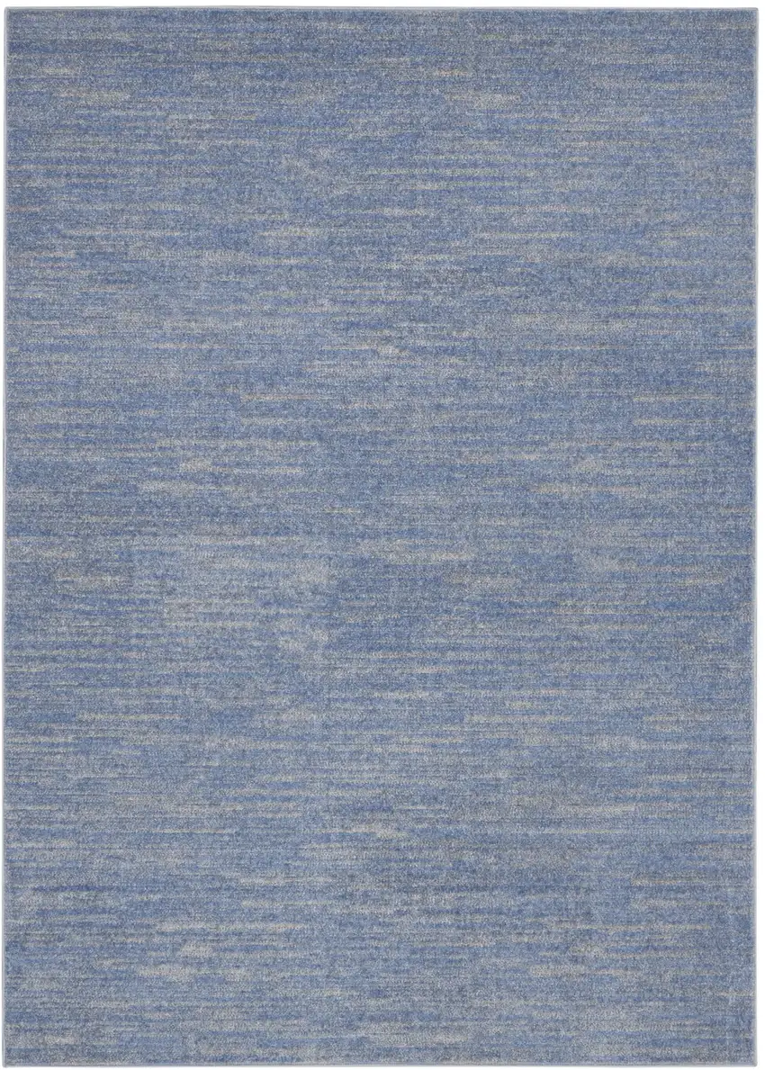 Blue And Grey Striped Non Skid Indoor Outdoor Area Rug Photo 3