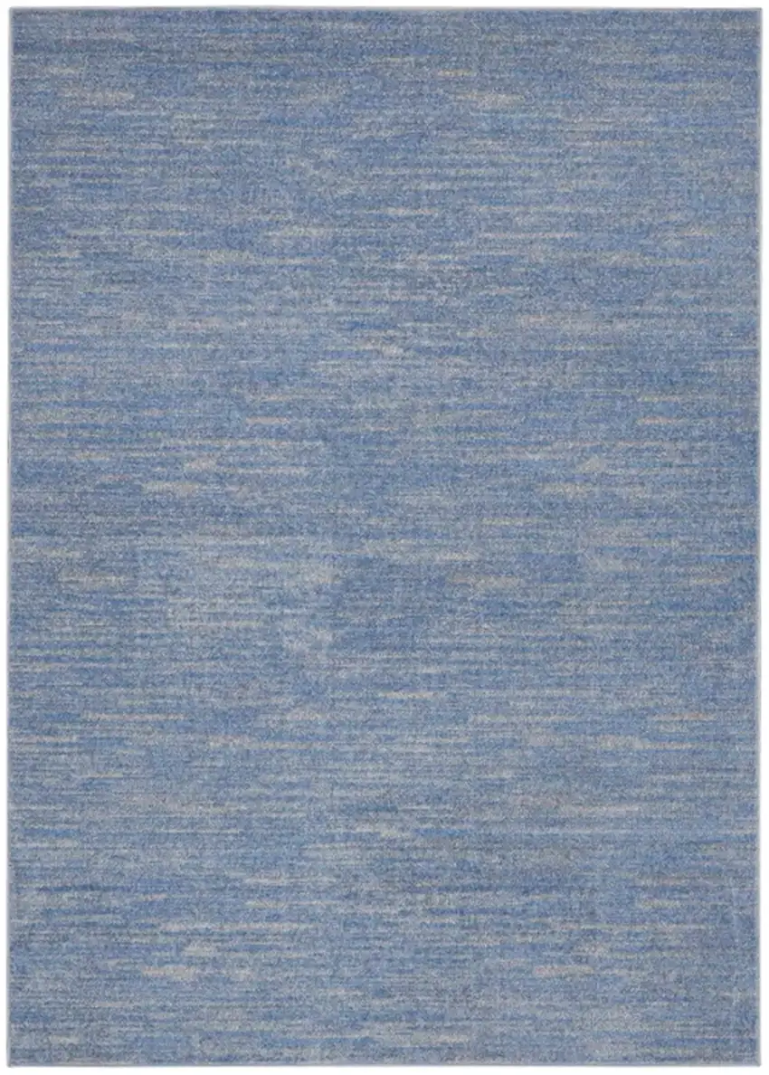 Blue And Grey Striped Non Skid Indoor Outdoor Area Rug Photo 1