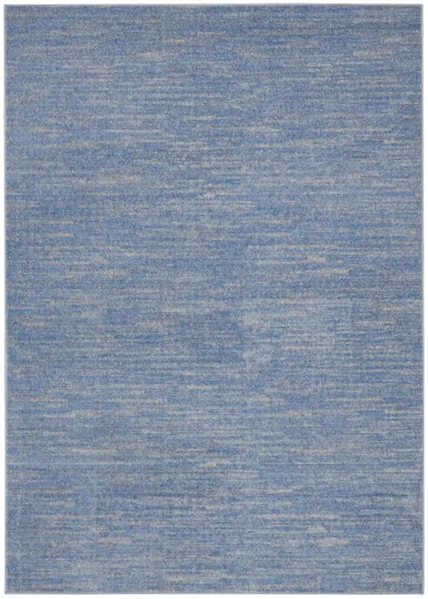 Blue And Grey Striped Non Skid Indoor Outdoor Area Rug Photo 3