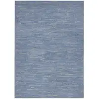 Photo of Blue And Grey Striped Non Skid Indoor Outdoor Area Rug