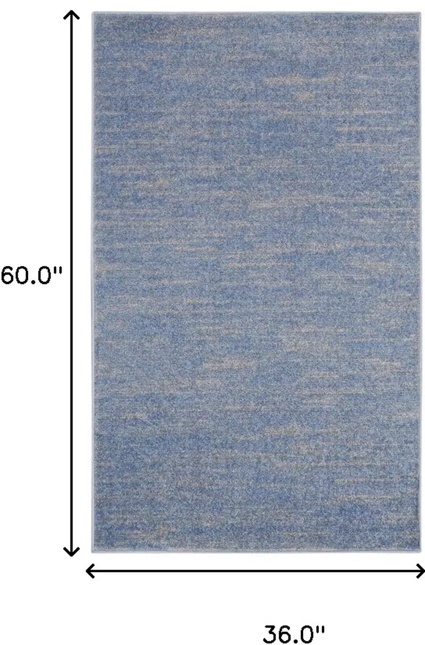 Blue And Grey Striped Non Skid Indoor Outdoor Area Rug Photo 6