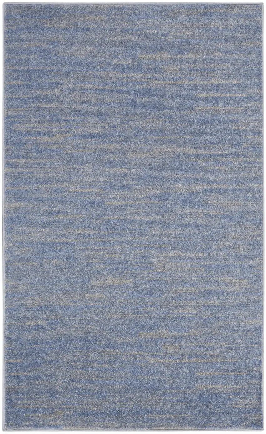 Blue And Grey Striped Non Skid Indoor Outdoor Area Rug Photo 3