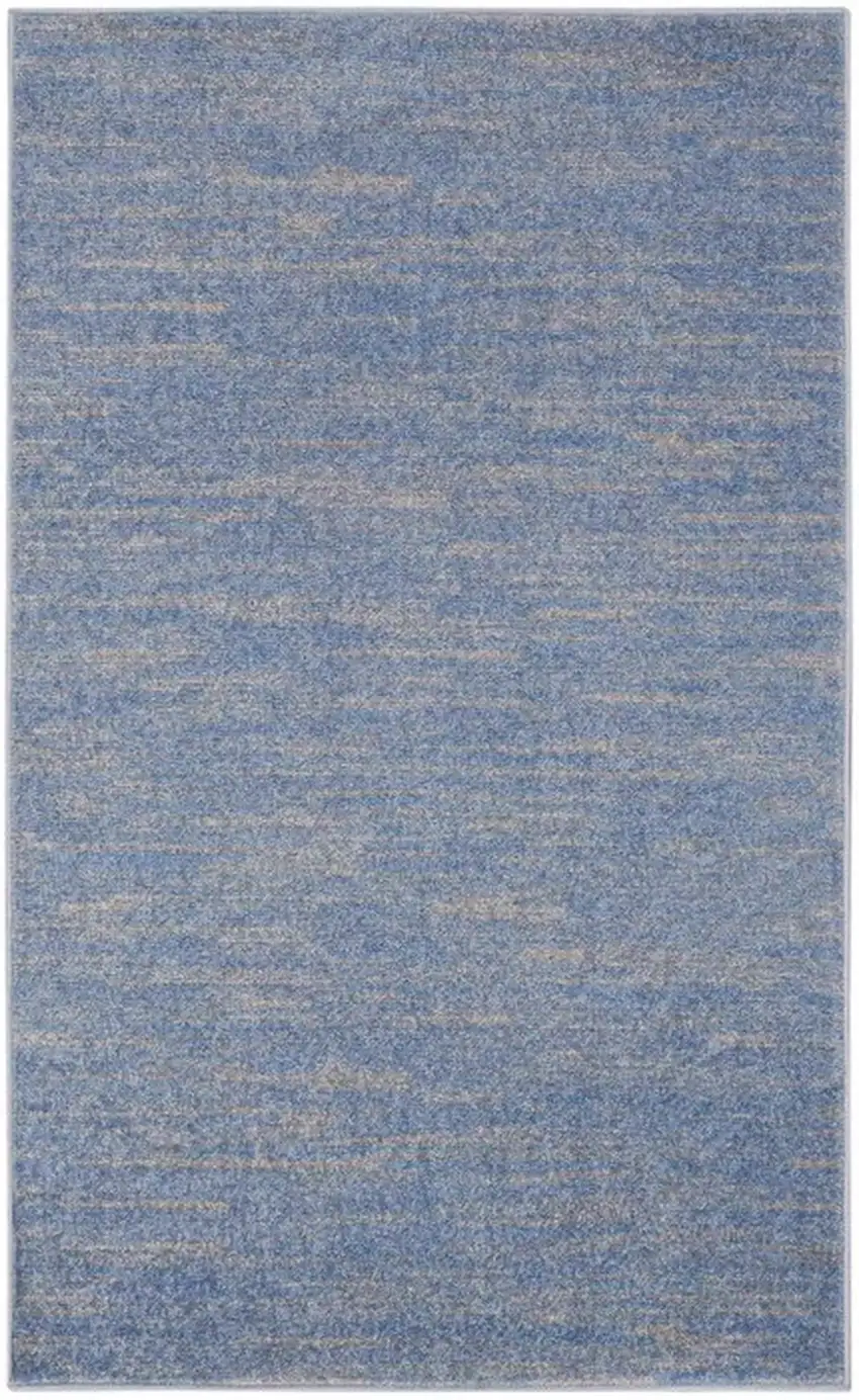 Blue And Grey Striped Non Skid Indoor Outdoor Area Rug Photo 3