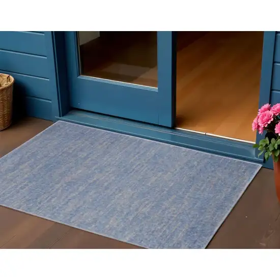 Blue And Gray Indoor Outdoor Area Rug Photo 2
