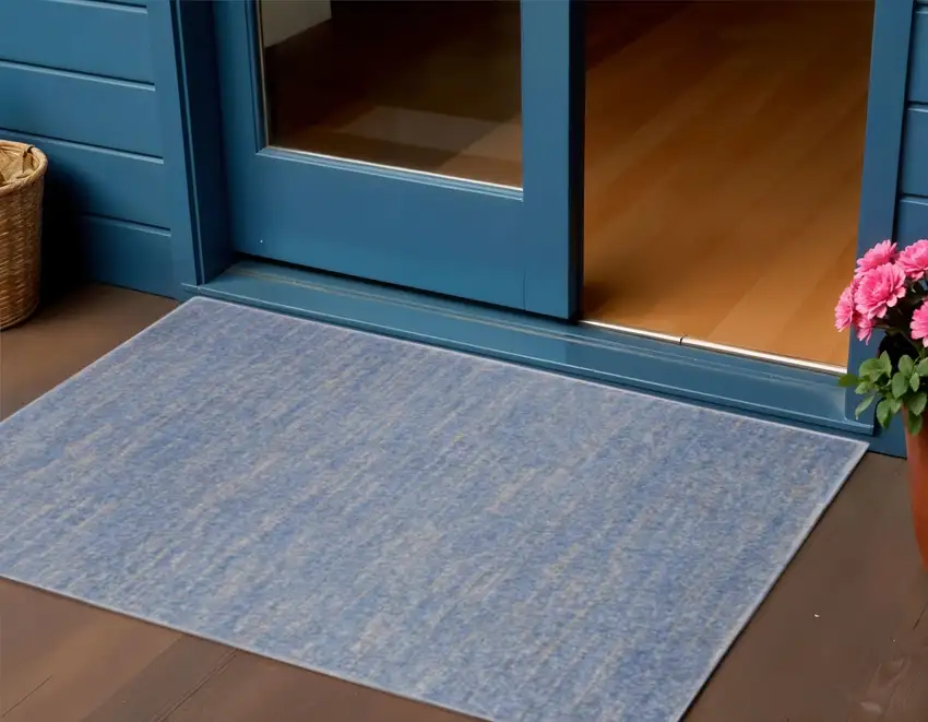 Blue And Gray Indoor Outdoor Area Rug Photo 2