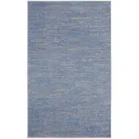 Photo of Blue And Grey Striped Non Skid Indoor Outdoor Area Rug