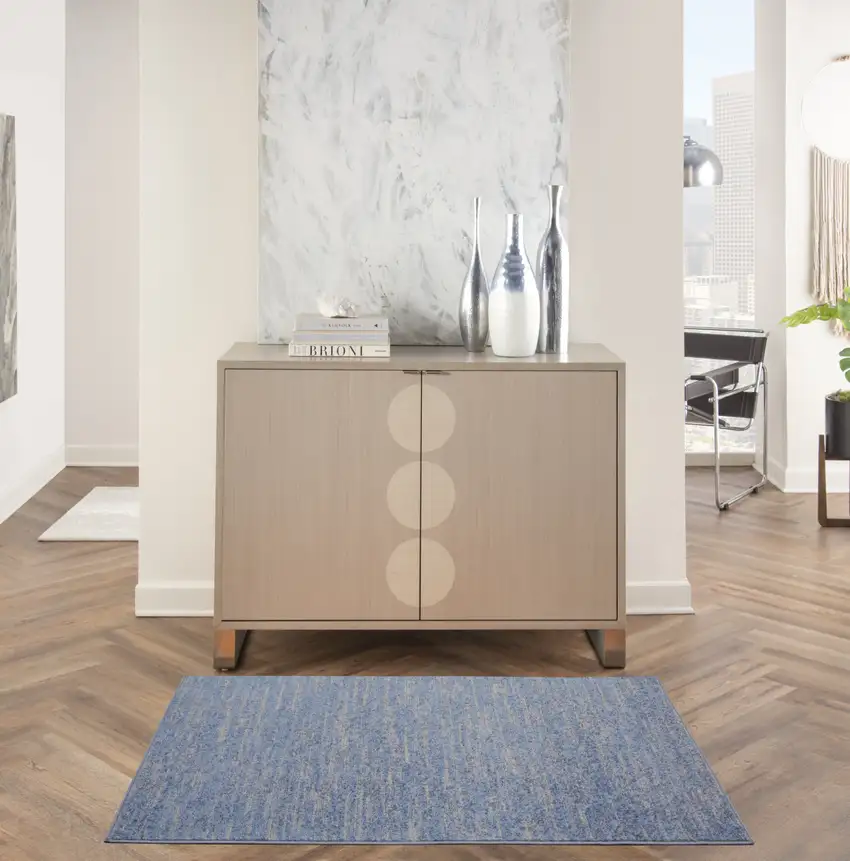 Blue And Gray Indoor Outdoor Area Rug Photo 5