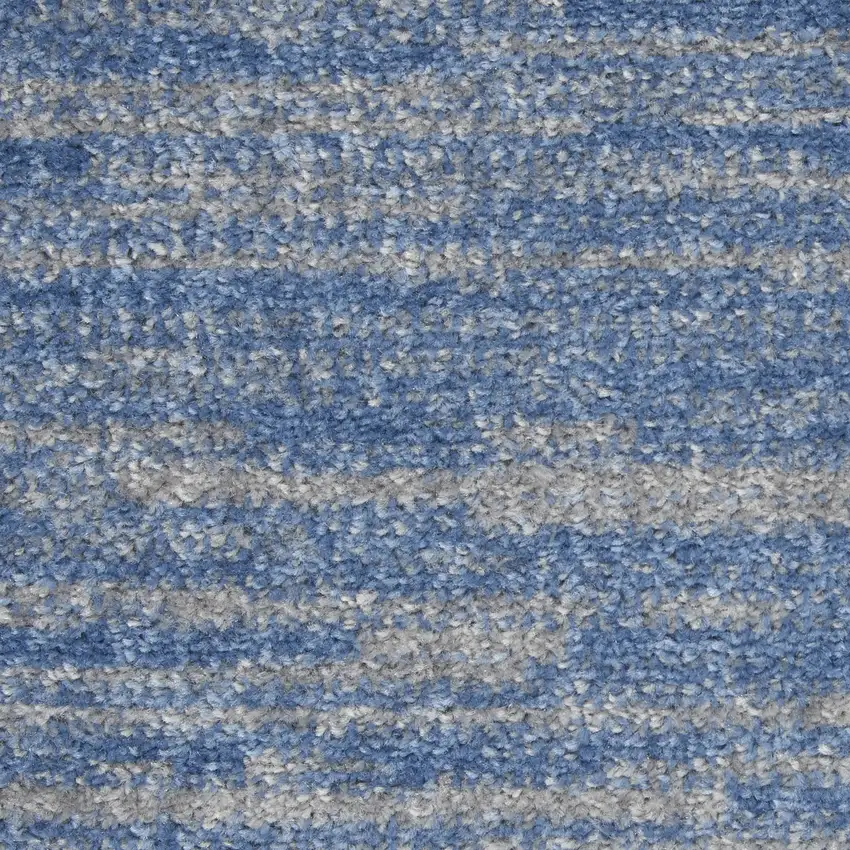 Blue And Grey Striped Non Skid Indoor Outdoor Area Rug Photo 9