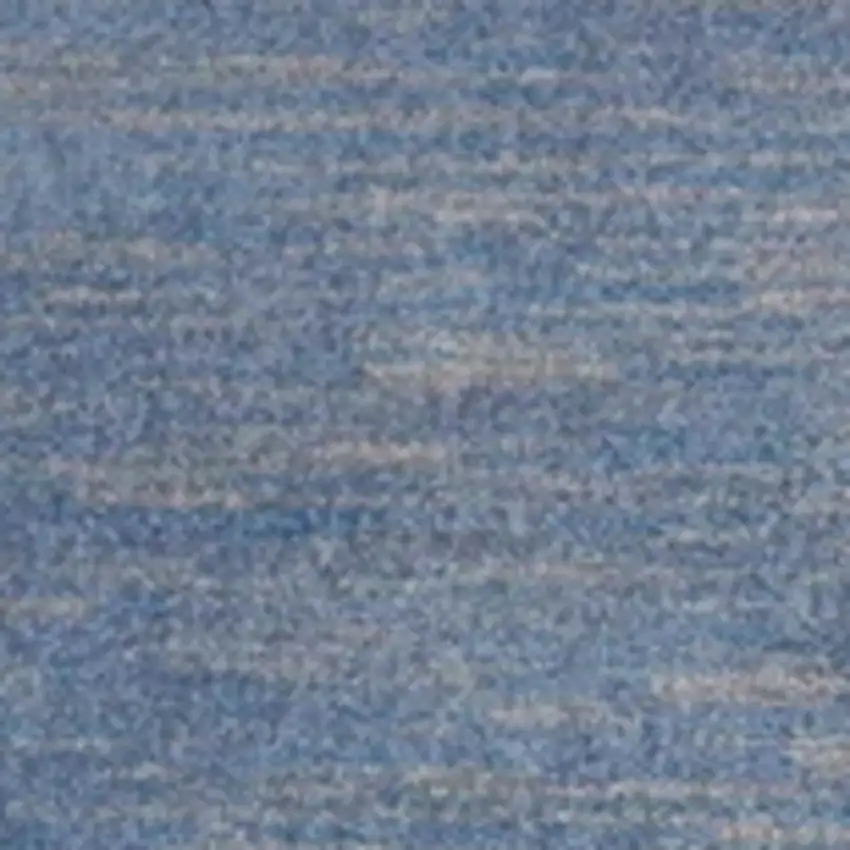 Blue And Grey Striped Non Skid Indoor Outdoor Runner Rug Photo 5