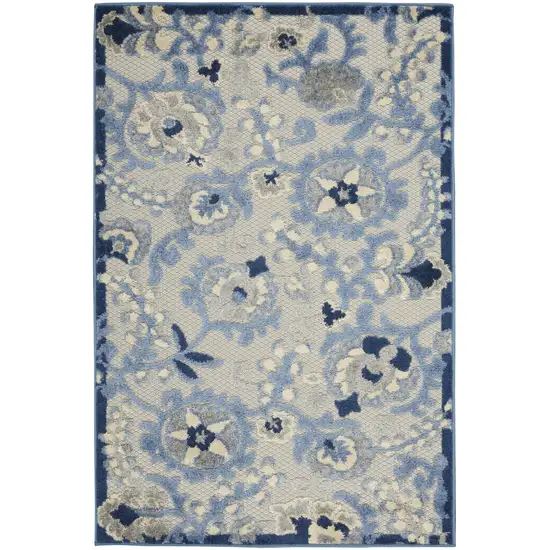 Blue And Gray Indoor Outdoor Area Rug Photo 1