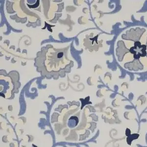 Photo of Blue And Grey Toile Non Skid Indoor Outdoor Area Rug