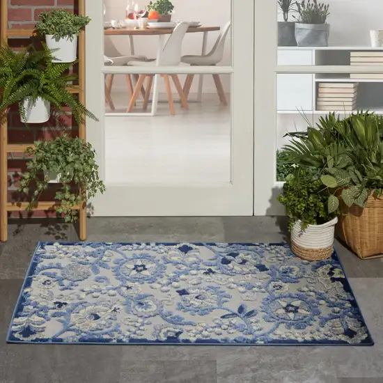 Blue And Gray Indoor Outdoor Area Rug Photo 9