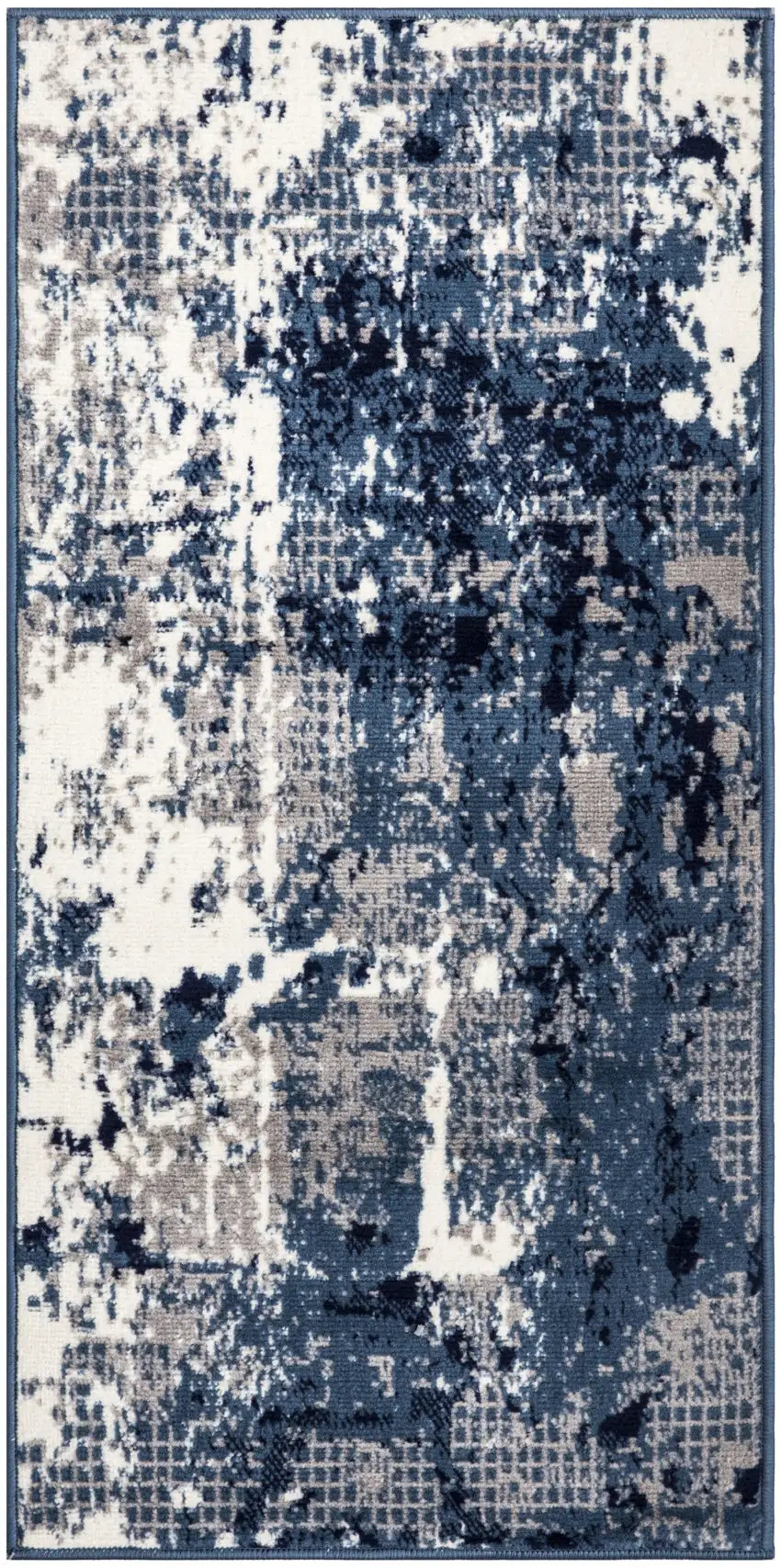 Blue And Ivory Abstract Area Rug Photo 9