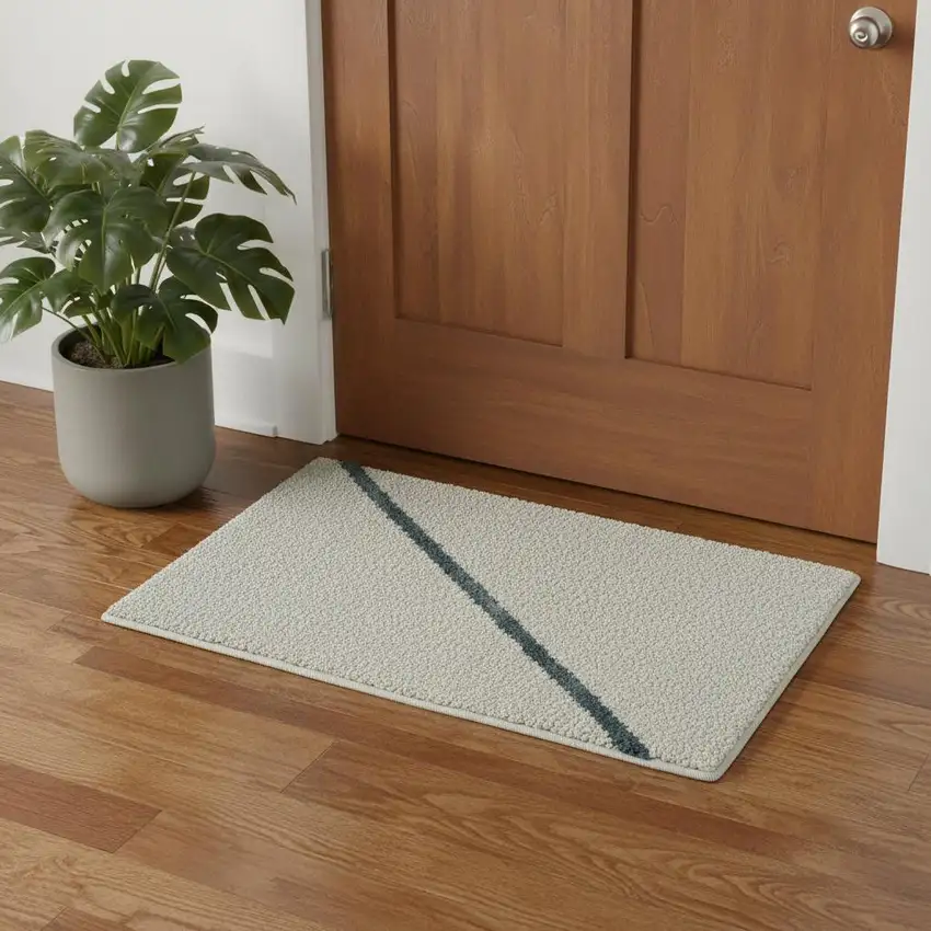 Blue And Ivory Abstract Area Rug Photo 1