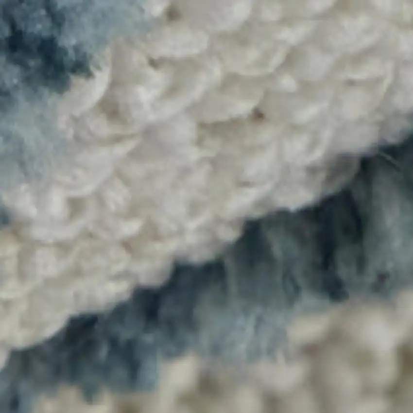 Blue And Ivory Abstract Area Rug Photo 4