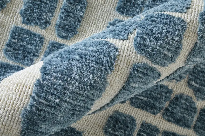 Blue And Ivory Abstract Area Rug Photo 3