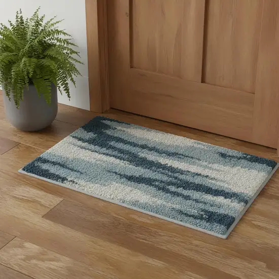 Blue And Ivory Abstract Area Rug Photo 1