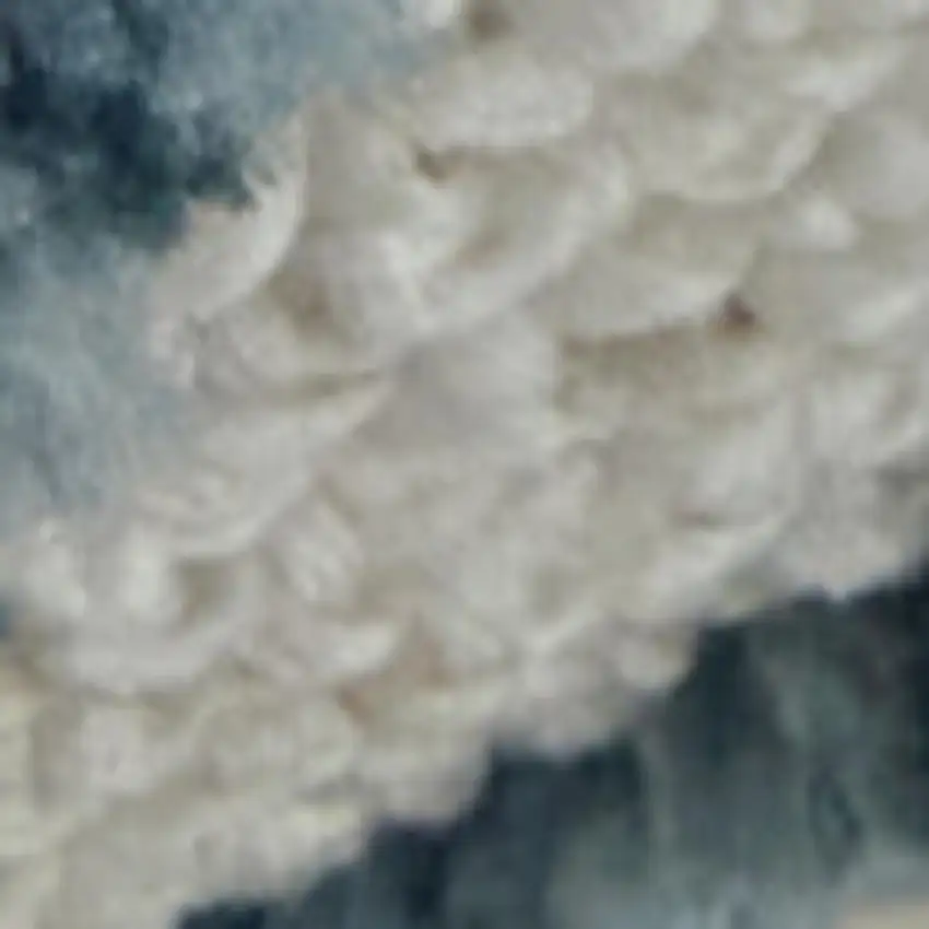 Blue And Ivory Abstract Area Rug Photo 2