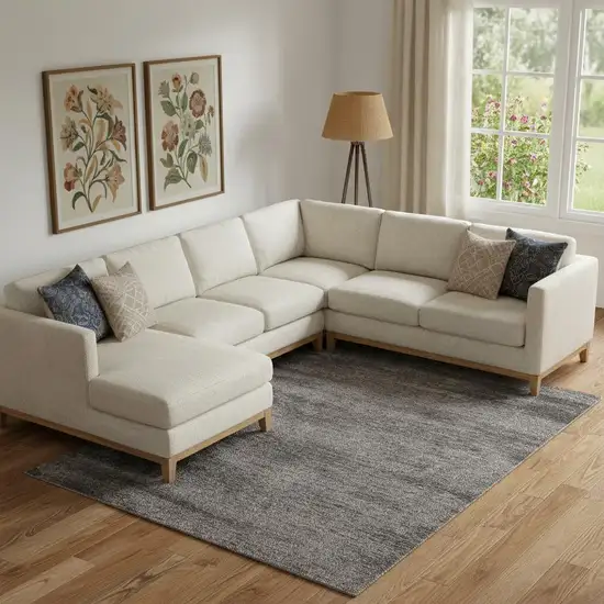 Blue And Ivory Abstract Area Rug Photo 1