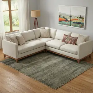 Photo of Blue And Ivory Abstract Area Rug