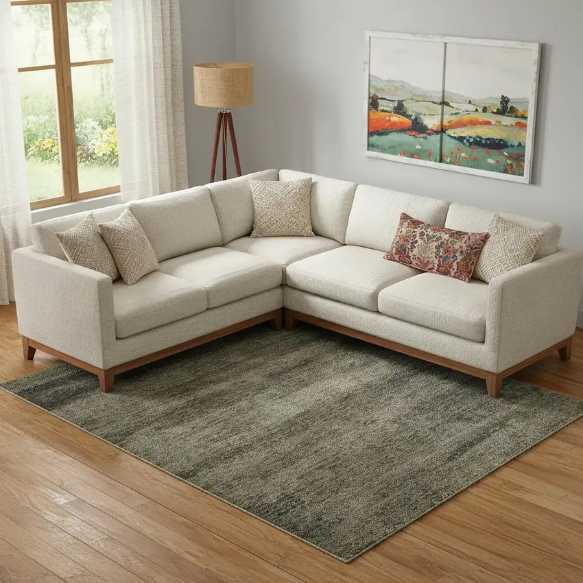 Blue And Ivory Abstract Area Rug Photo 1